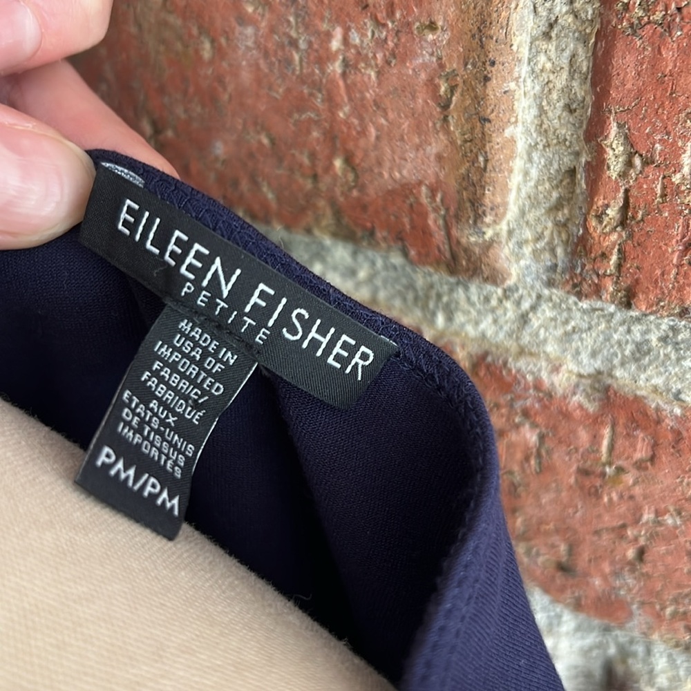 Eileen Fisher Navy Blue Stretch Jersey Tank Dress Size Medium Petite - Picture 6 of 7